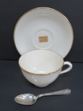 Milwaukee Road Olympian pattern Lenox cup and saucer, demi spoon