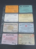 Eight 1929-1937 Railroad passes