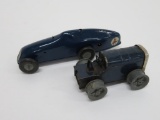 Metal race car and tractor toy, Minic