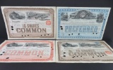 Four Railroad Stock Certificates from Missouri, Kansas, and Texas Railway Company