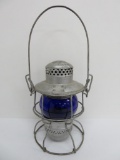 Dt & I Railroad lantern, blue globe, Adlake Kero