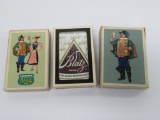 Three vintage beer playing cards