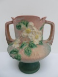 Roseville White Rose Vase, pink and green, 146-6, 6