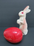 Ppper Mache Rabbit and egg candy container