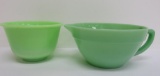 Jadeite Fire King batter bowl and mixing bowl