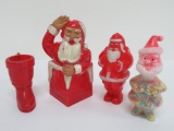 Four Pieces of Vintage Christmas Collectibles, plastic candy containers5