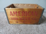 American Soda Water wooden box, 18 1/2