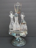 Five piece condiment set, flint glass