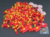 About 147 pieces of Oscar Meyer Weiner Whistles, rings and pogs