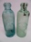 SD and Nebr Hutch bottles, aqua and blue