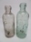 Two Hutchinson bottles, Utah, clear and aqua
