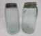 Two Mason Nov 30 1858 Quart jars, Port and Scripted X on bottoms