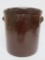 3 gallon Peoria Pottery Crock, molded handles, 10 1/2