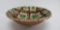 Early spongeware redware bowl, green and brown, 11 1/2