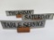 Three Day of the week and Table Service metal signs and wooden holders, 14