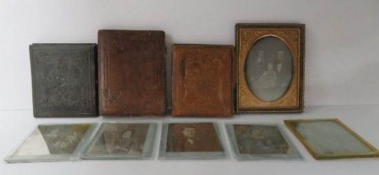 Nine Daguerreotypes, with and without cases