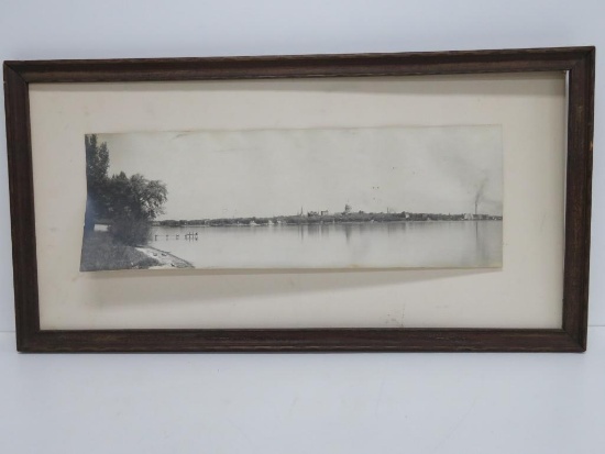 Early Black and White Real Photo of Madison Capitol Skyline, framed