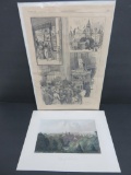 1880's Harpers Weekly illustration and engraving of City of Milwaukee and Exposition