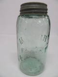Mason N Canning Jar, Nov 30th 1858, green, Port Glass Co