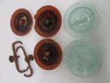Whitall's atmospheric glass jar lids and two thumb screw tops
