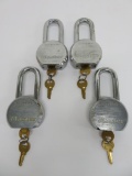 Four Hardened Master Locks with keys