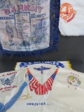 Military souvenirs, silk pillow covers and scarves, World War era