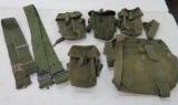 US Military pack, 4 small ammunition cases and 2 belts