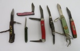 Seven vintage pocket knives