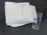Frisco Railroad Dining Car items, tablecloth and glass