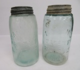 Two Mason Nov 30 1858 Quart jars, Port and Scripted X on bottoms