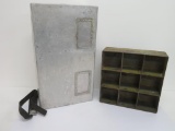 Steel compartment box and metal two part box, industrial storage containers