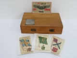 Military wooden box, G't'mo Bay 1943, Cigarette silks