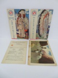 Four Western Railroad menus, Native American design