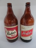 Rahr's and Huber Picnic Bottles, quart bottles