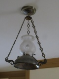 Antique hanging light fixture, patent 1830's
