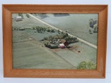 Framed Aerial view of Farmstead, 27 1/2