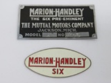 Marion-Handley Six radiator trim emblem badge and Mutual Motors Co plate