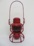 C of G Ry Armspear Railroad Lantern, red with red globe, 9