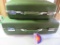 Two avocado green Forecast hard sided vintage luggage pieces