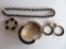 Hobe necklace, Amco pin 12K, Italy bracelet and Trifari earrings,