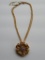 Goldtone rhinestone pendant necklace with original tag