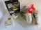 Assorted kitchen utensils, measuring cups, and brushes