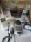 Assorted telephones and clocks/clock radios