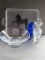 Lucite Horse tray and glass bowls and vases, trophies and awards 1980's to 2004