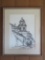 Max Fernekes crayon drawing, Tower at Patzquaro, framed, c 1966