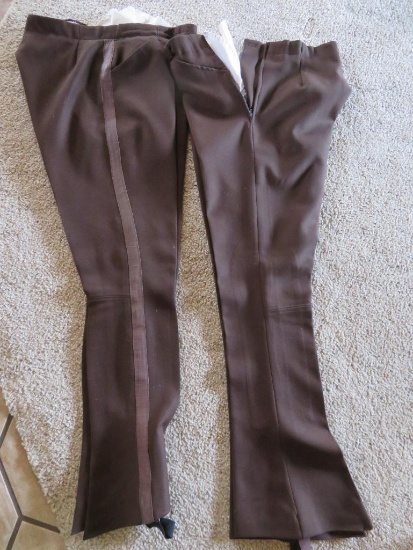 Two pair of brown riding jodhpurs, size 28 regular