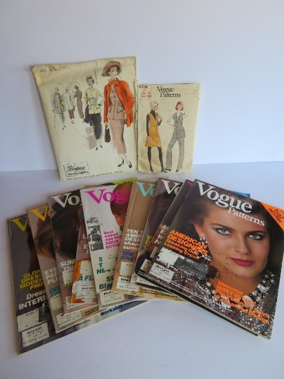 Vogue patterns and interesting Vogue pattern fashion books with material samples