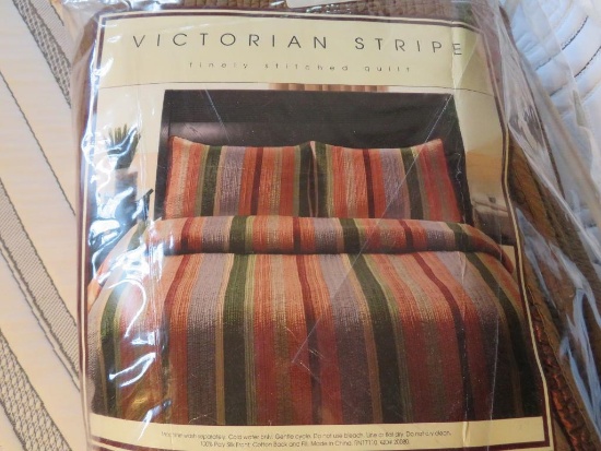 Queen size Victorian Stripe quilt