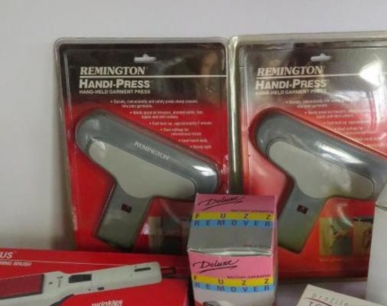 Steamers Handi Press, Fuzz Remover, and lint brush