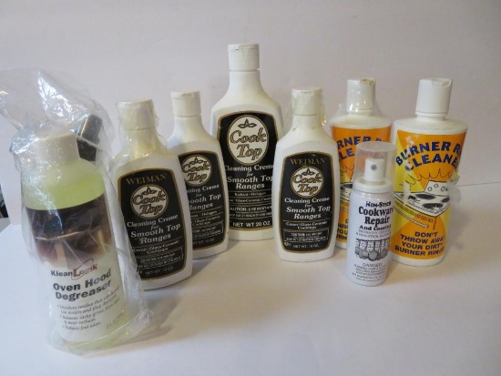 Assorted stove cleaners, product lot